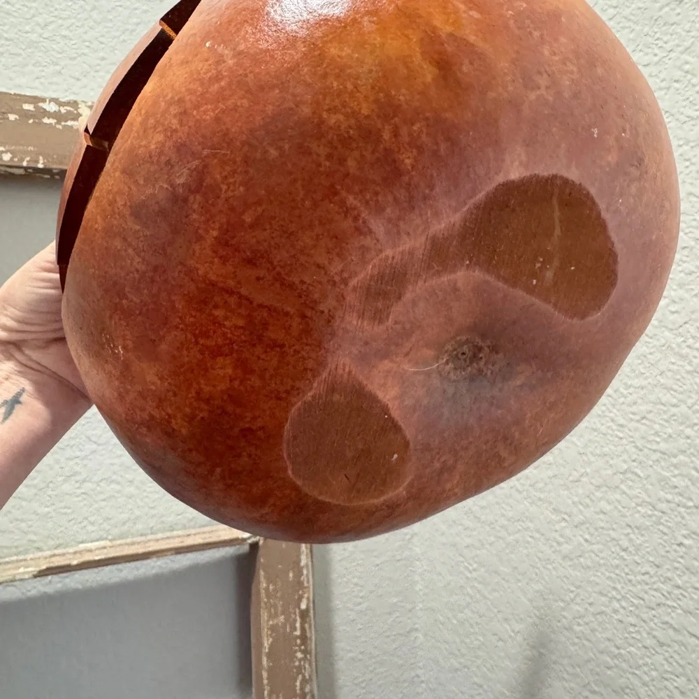 Rust Orange Jack-O'-Lantern Gourd Lantern - Picture 6 of 6